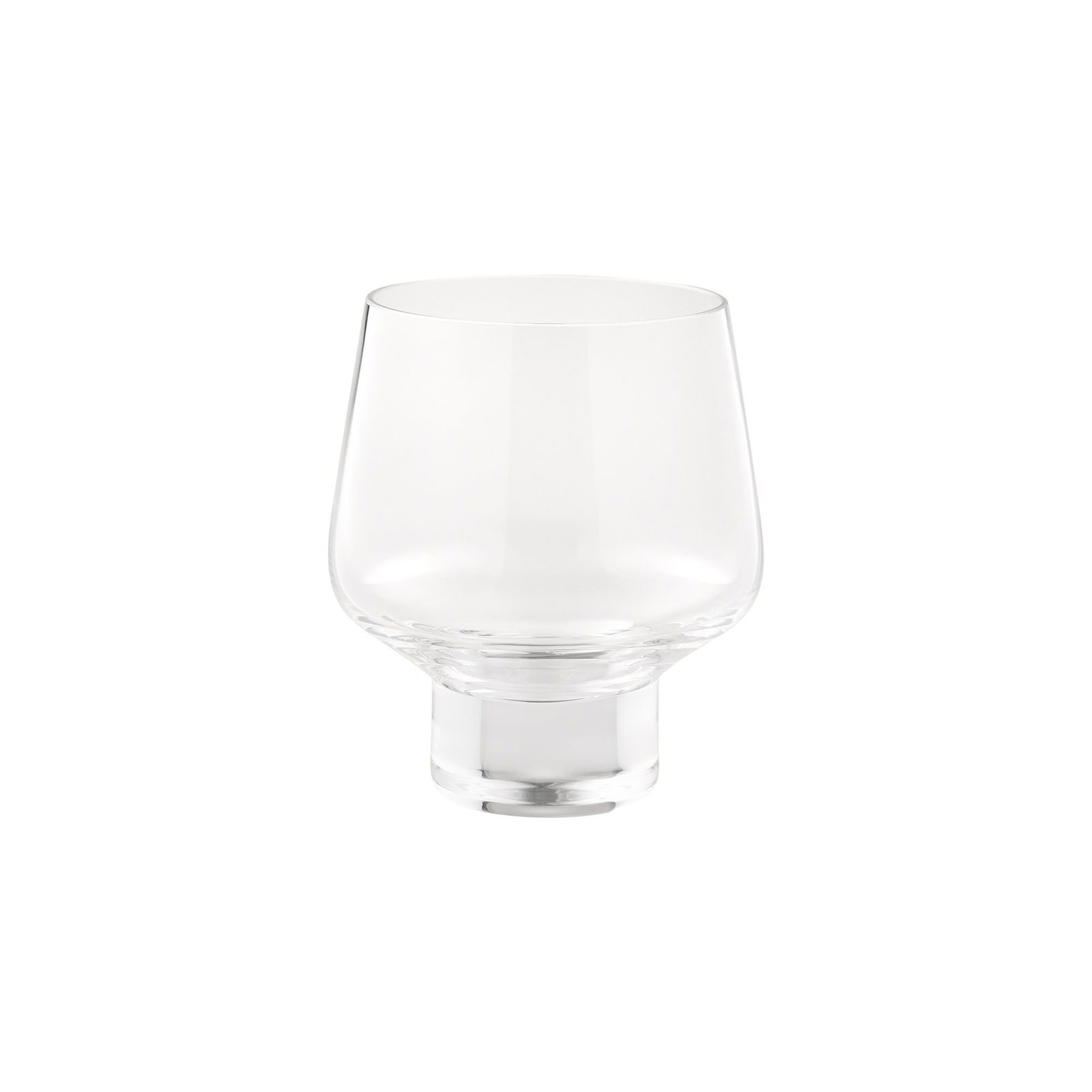 Elegante klare Glaskanne mit einem einzigartigen runden Boden für stilvolles Servieren.