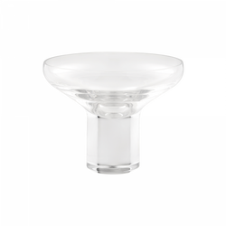 Clear glass decorative bowl with a wide rim and a sturdy base.