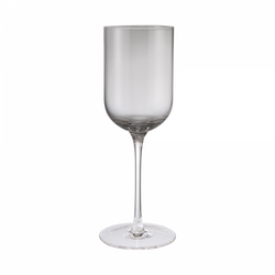 Elegant clear wine glass with a tall stem and wide bowl, perfect for serving fine wines.