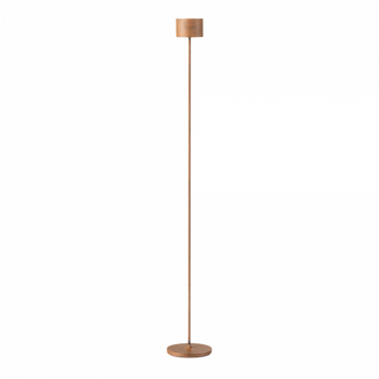 Moderne Holz Stehlampe mit minimalistischer Gestaltung und einem schlanken zylindrischen Schirm.