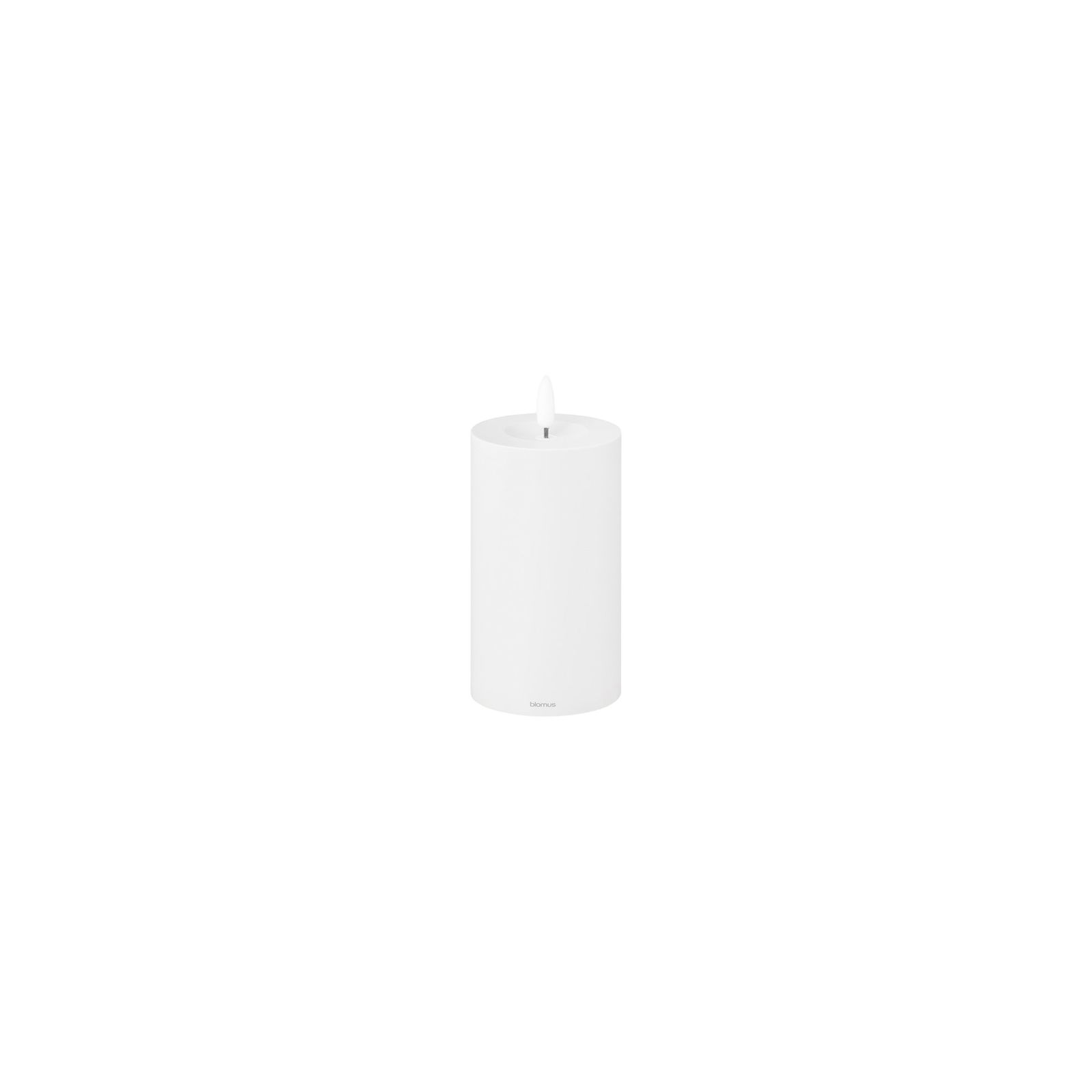 White cylindrical candle on a plain background for home decor and ambiance.