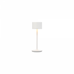Modern white table lamp with a clean design, perfect for any indoor space.