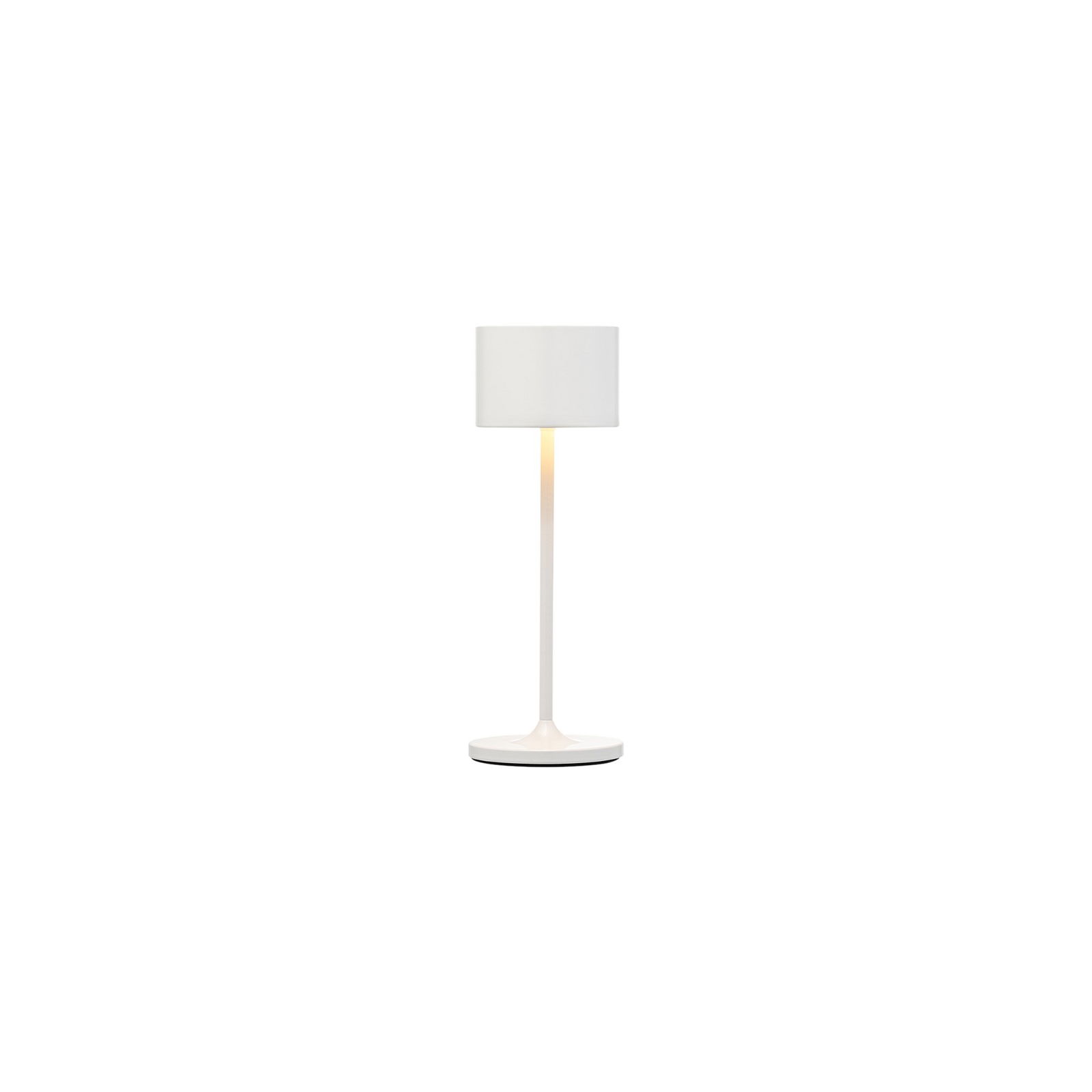 Moderne weiße Tischlampe mit klarem Design, perfekt für jeden Innenraum.