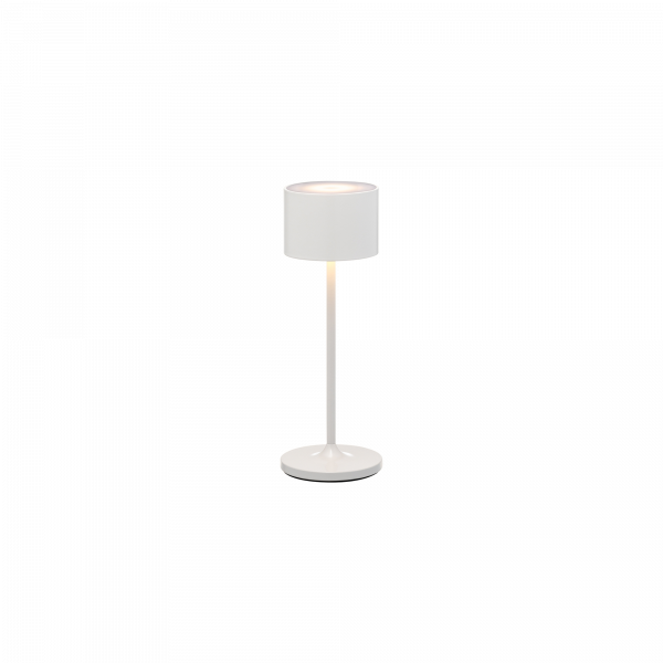Moderne weiße Stehlampe mit einem minimalistischen Design, ideal für zeitgenössische Einrichtung.