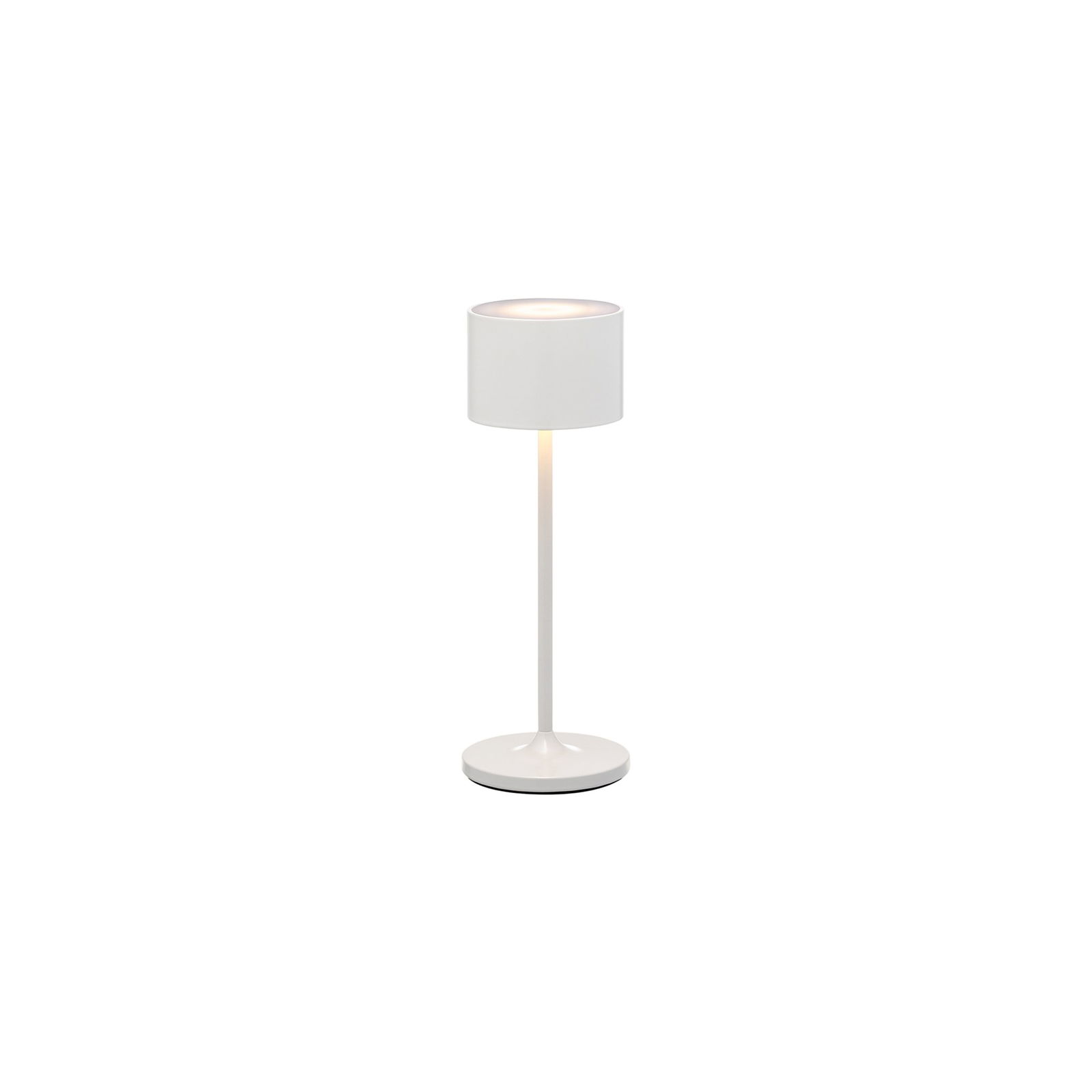 Moderne weiße Stehlampe mit einem minimalistischen Design, ideal für zeitgenössische Einrichtung.