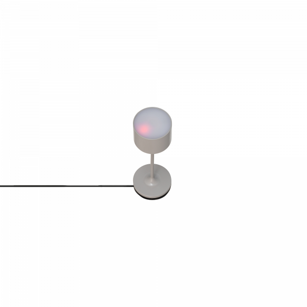 Moderne weiße Lampe mit elegantem Design und sanftem Licht für stilvolle Wohnbeleuchtung.