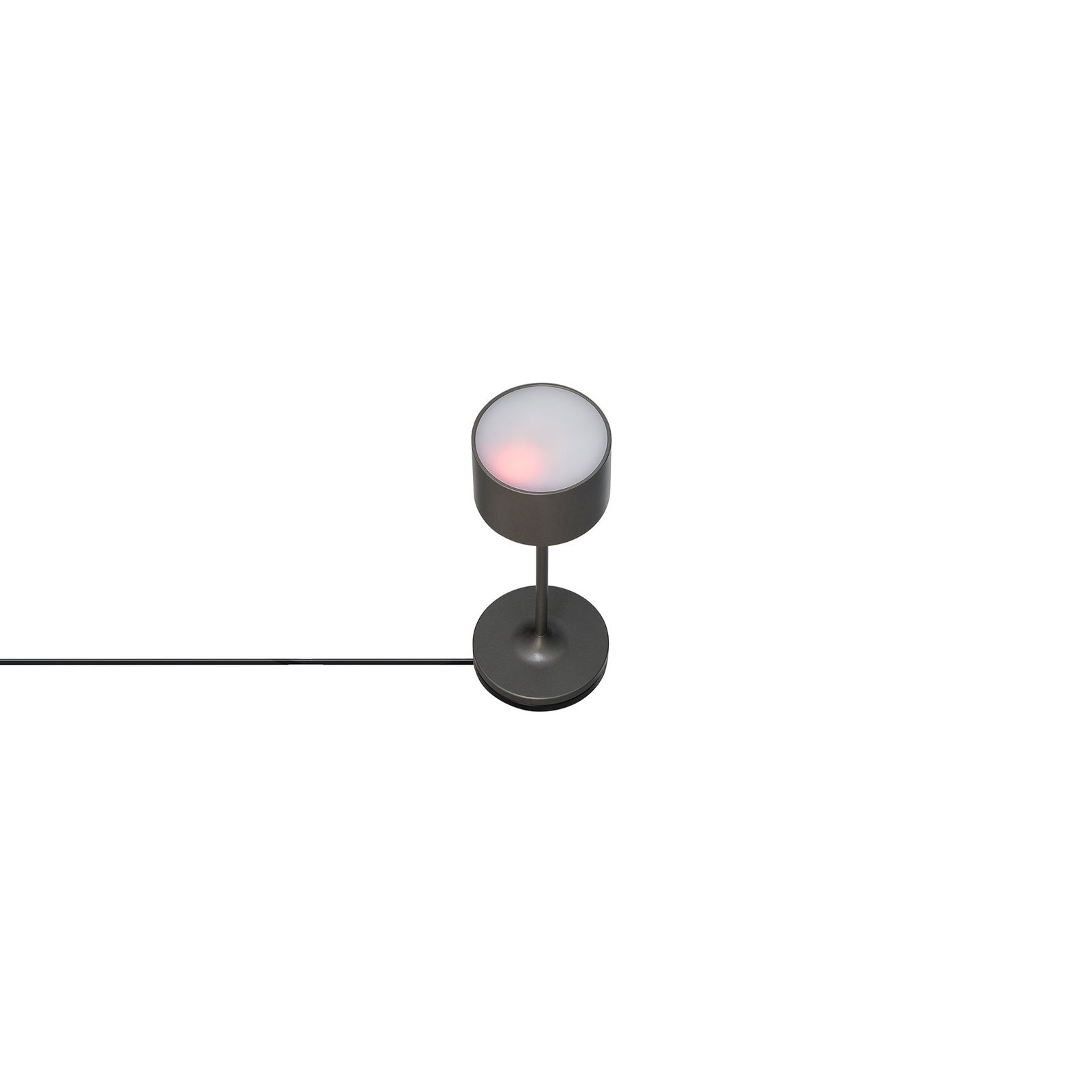 Moderne minimalistische Lampe mit schlankem Design und sanftem, leuchtendem Schein.