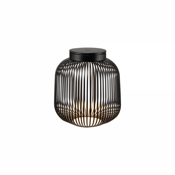 Moderne schwarze Drahtpendelleuchte mit warmem Licht, perfekt für stilvolle Wohnkultur.