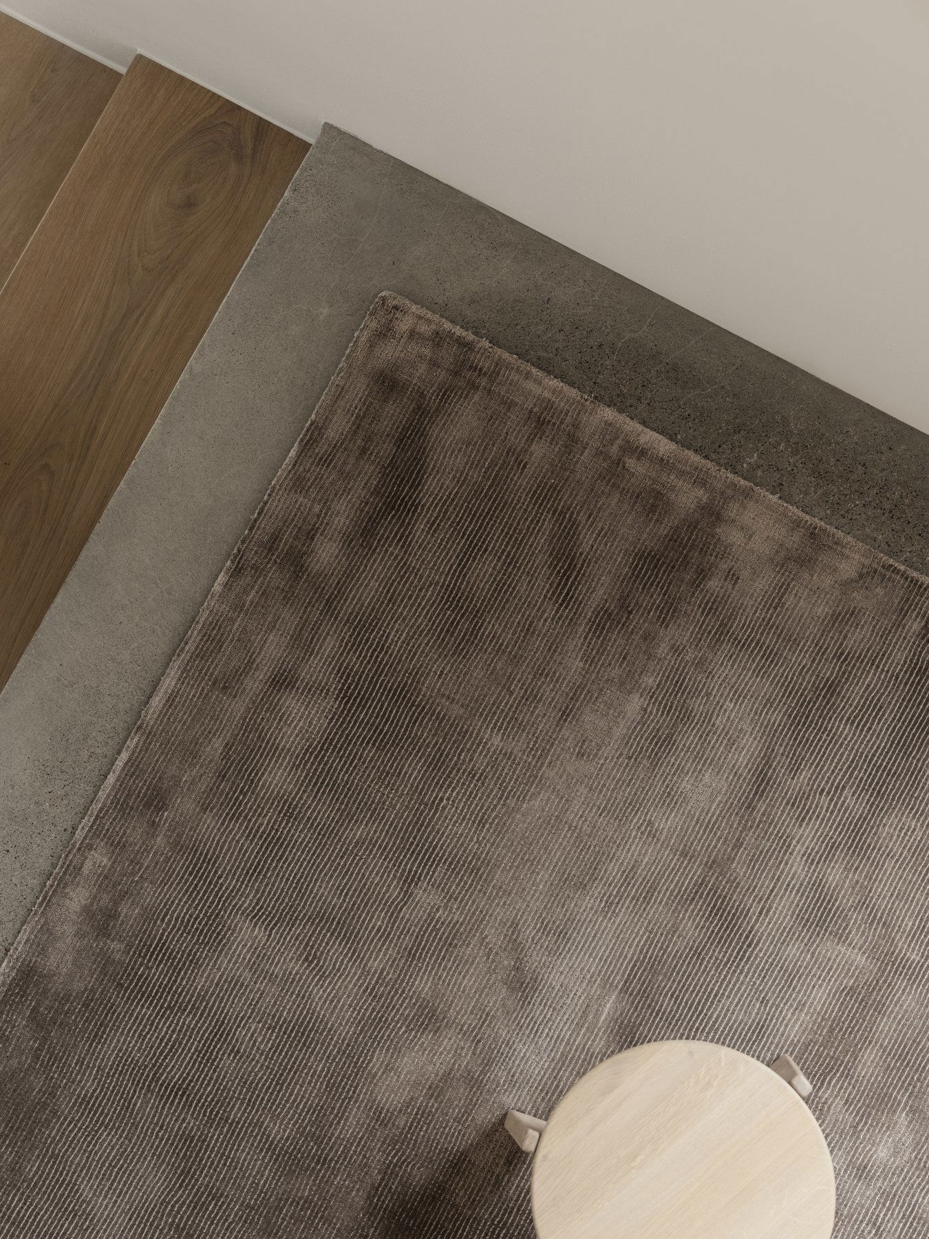 Cozy interior view featuring a soft rug on a modern floor.