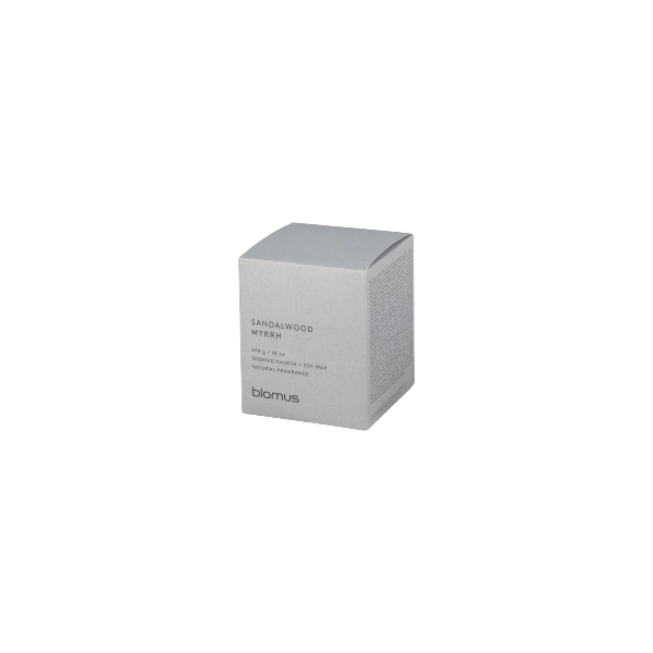 Small, gray packaging box with minimalistic design and text placeholders.