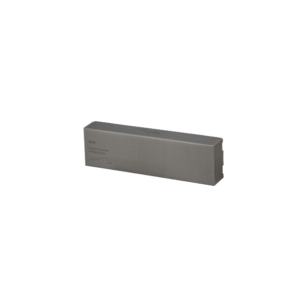 Gray rectangular object on a plain white background.