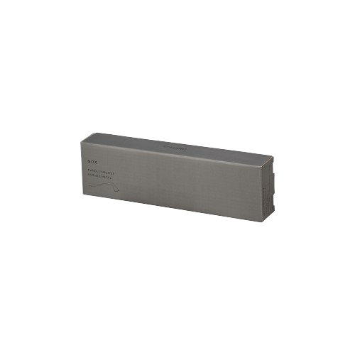 Gray rectangular object on a plain white background.