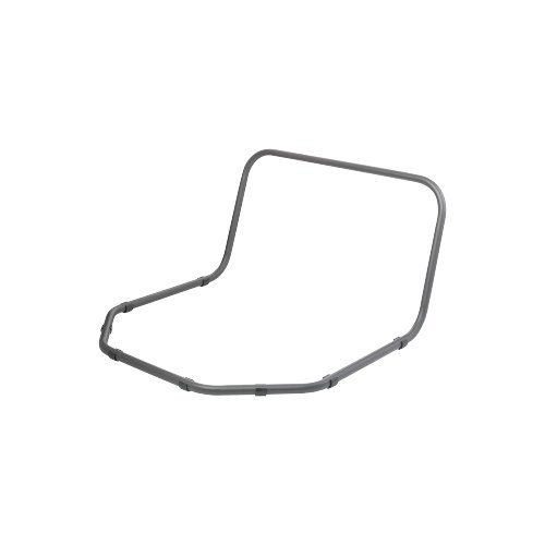 Minimalist outline of a modern chair design in grayscale.
