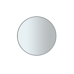 Minimalistischer runder Spiegel mit sanften Farbverläufen und subtiler reflektierender Oberfläche.