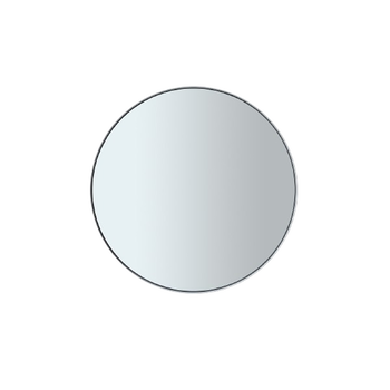 Minimalistischer runder Spiegel mit sanften Farbverläufen und subtiler reflektierender Oberfläche.