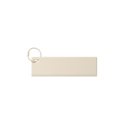 Minimalistic beige keychain with a ring for easy attachment.
