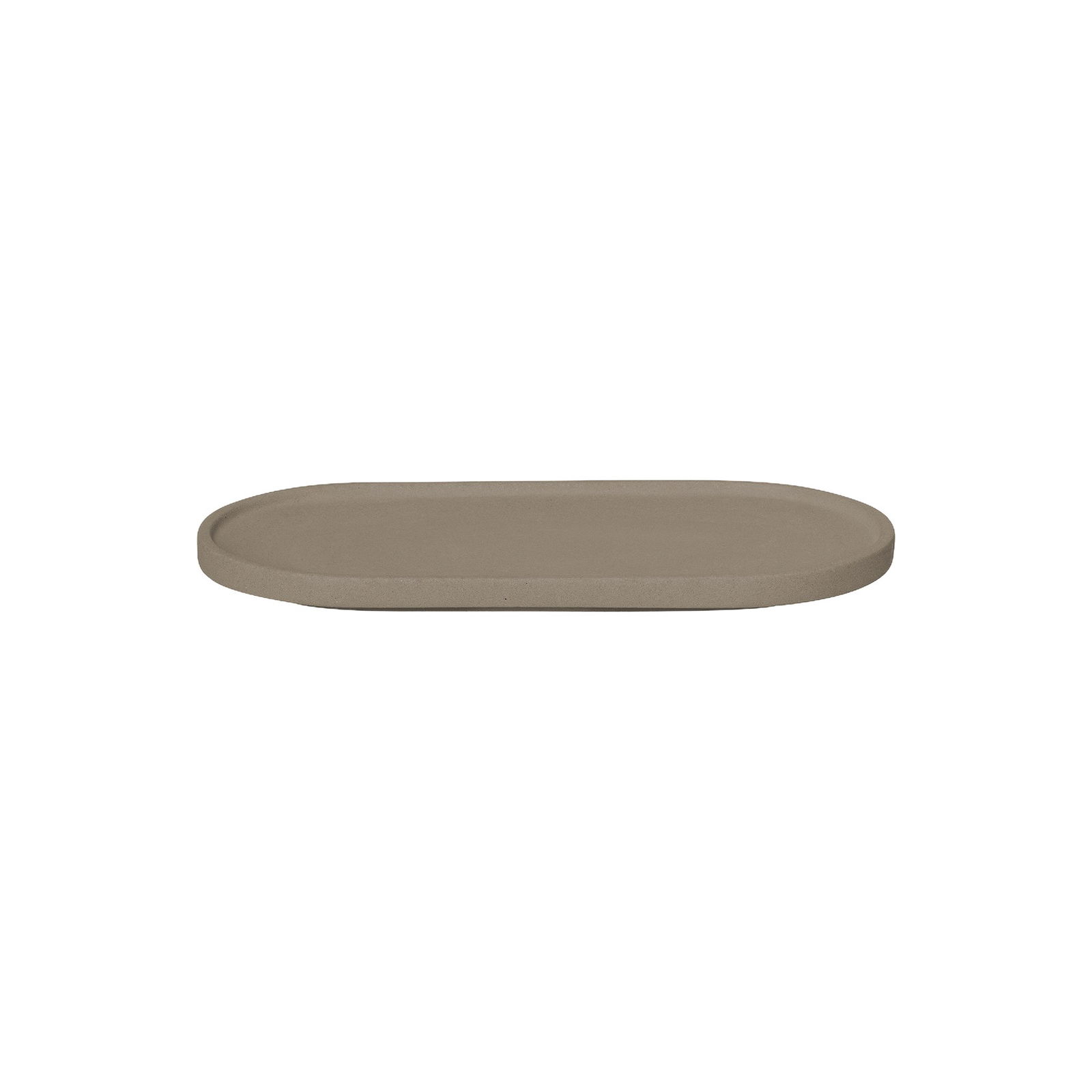 Stylish oval beige ceramic platter perfect for serving or home decor.