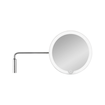 Runder LED-Wandspiegel mit verstellbarem Arm für moderne Badezimmerdekoration.