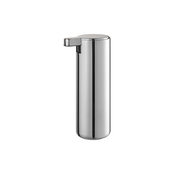 Sleek stainless steel soap dispenser for modern kitchen or bathroom décor.