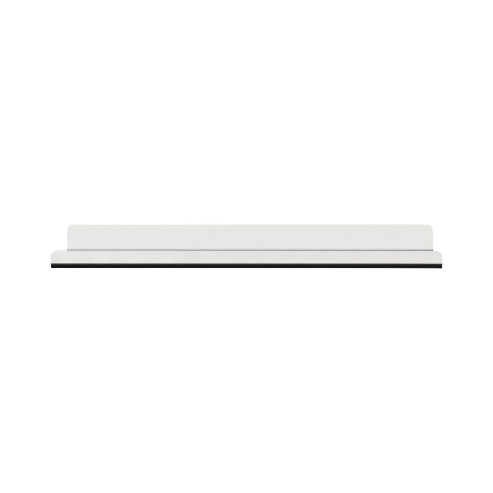Minimalistisches weißes Regal mit einem eleganten schwarzen Rand für moderne Wohnkultur.