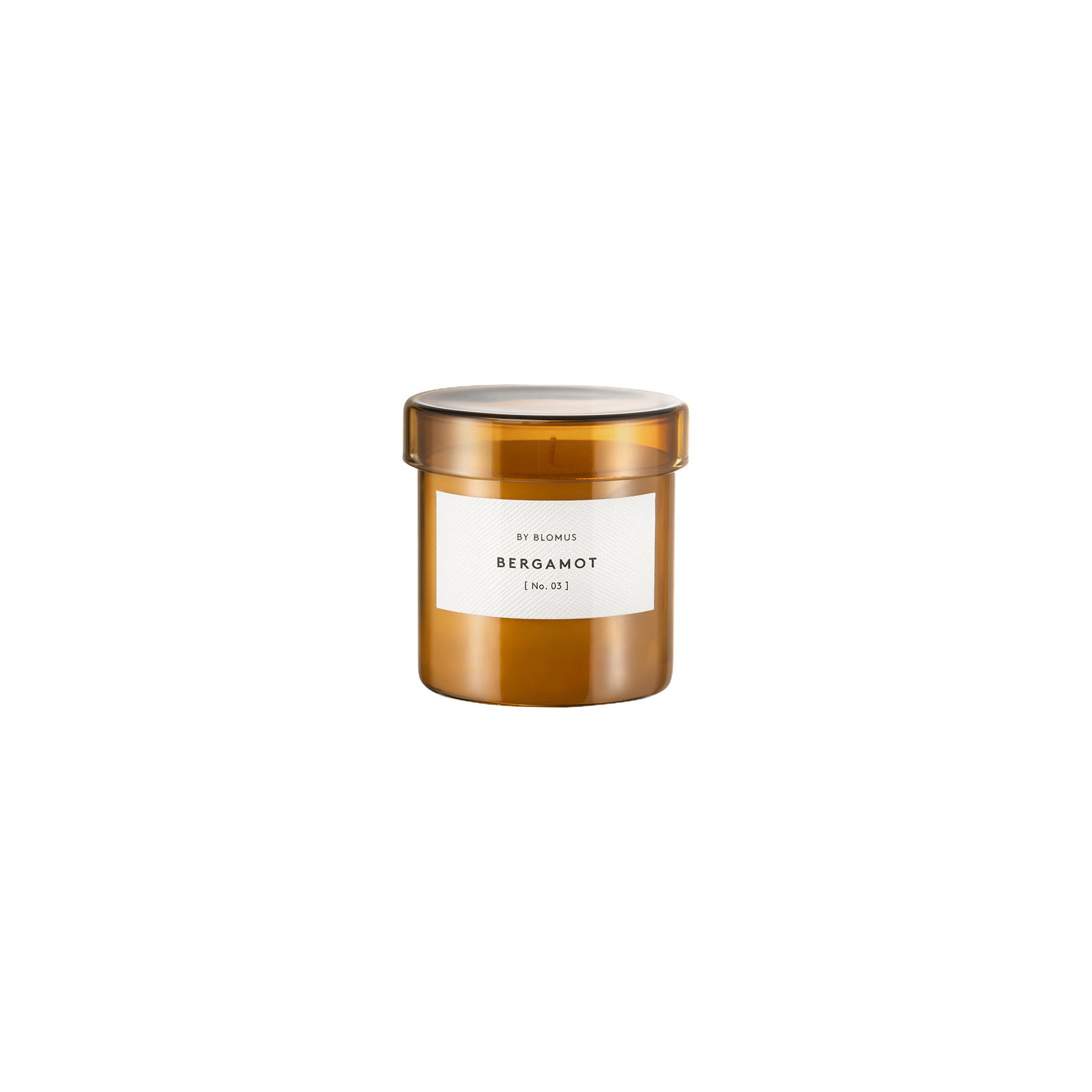 Bergamot-Duftkerze in einem bronzefarbenen Glasgefäß mit minimalistischem Etikettendesign.