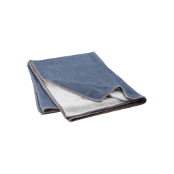 Cozy reversible blue and gray blanket, perfect for warmth and style in any room.