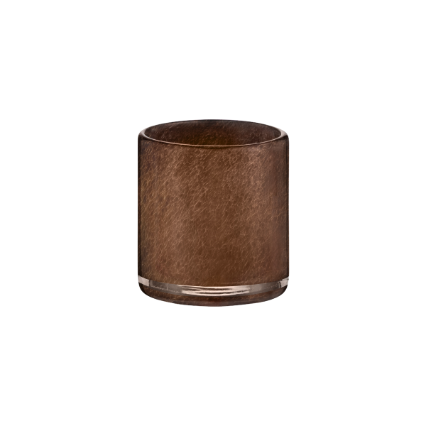 Eleganter brauner Glas-Teelichthalter mit einem schlanken Design für moderne Dekoration.