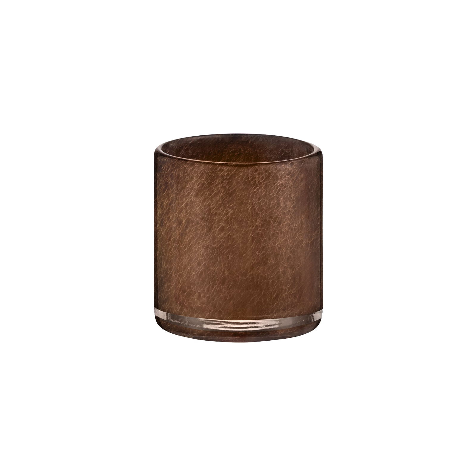 Eleganter brauner Glas-Teelichthalter mit einem schlanken Design für moderne Dekoration.
