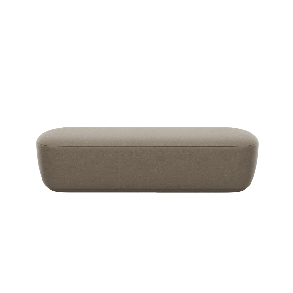 Sleek, modern beige bench for stylish home or office decor.