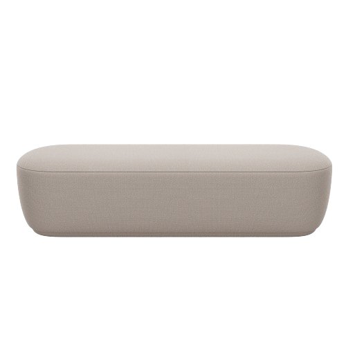 Minimalist light beige soap on a simple white background for a clean aesthetic.