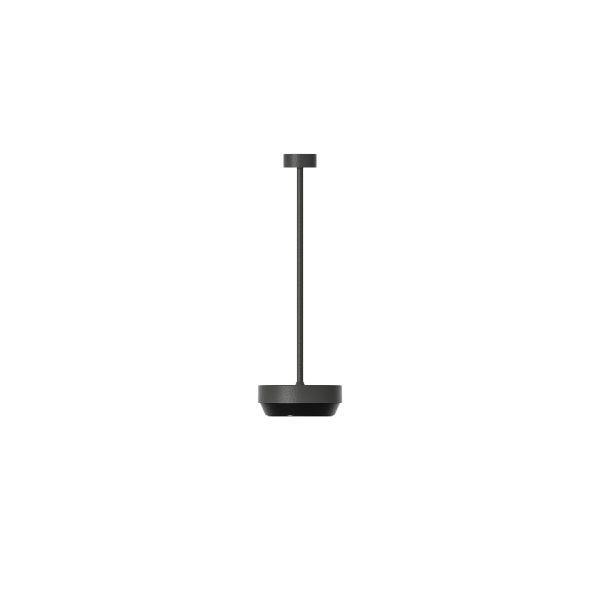 Eine minimalistische schwarze Computermaus auf einem weißen Hintergrund.