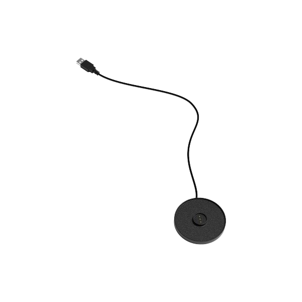 Schwarzes, ausziehbares Kabel mit einer kleinen runden Spule für verschiedene Anwendungen.