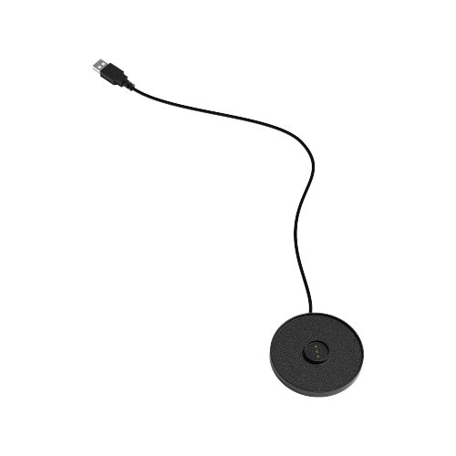 Schwarzes, ausziehbares Kabel mit einer kleinen runden Spule für verschiedene Anwendungen.