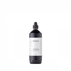 Blomus schwarze Flasche mit weißem Etikett, ideal für die Küche oder den Gebrauch zu Hause.