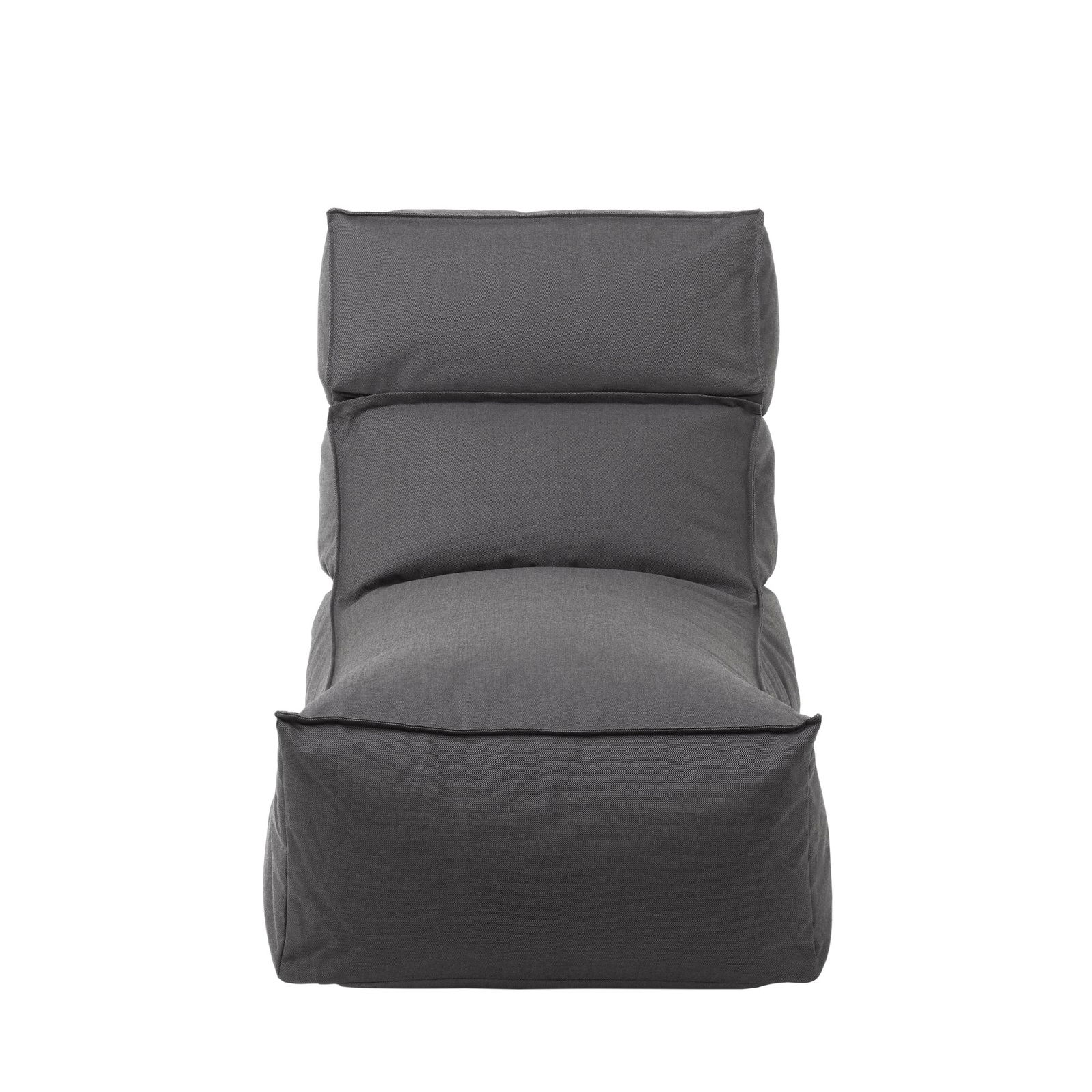 Modern gray bean bag chair with a cozy and ergonomic design for comfortable seating.