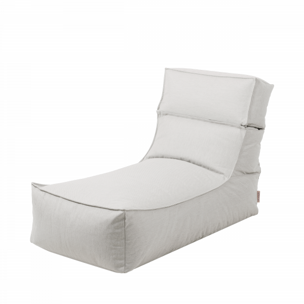 Stylish gray lounge chair with a comfortable, modern design and adjustable headrest.