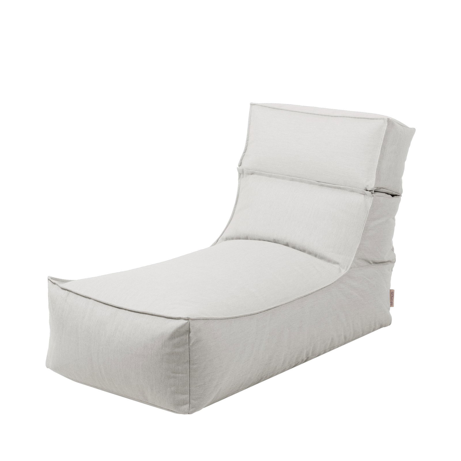 Stylish gray lounge chair with a comfortable, modern design and adjustable headrest.