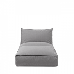 Moderne graue Lounge-Stuhl mit minimalistischem Design und komfortabler Polsterung.
