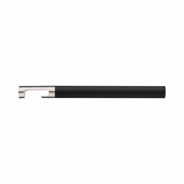 Schwarzer Stift mit einem silbernen Clip und einem einzigartigen Haken-Design für einfache Befestigung.