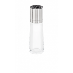 Stylische Pfeffermühle aus Glas und Edelstahl von Blomus für moderne Küchen.