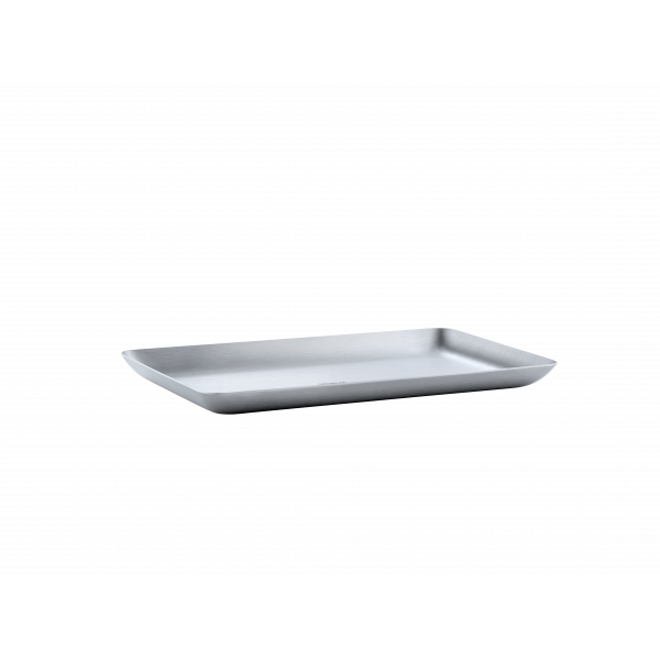 Elegantes Serviertablett aus Edelstahl mit modernem Design für vielseitigen Einsatz beim Essen.