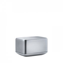 Sleek silver metal box with a modern design for storage or décor purposes.