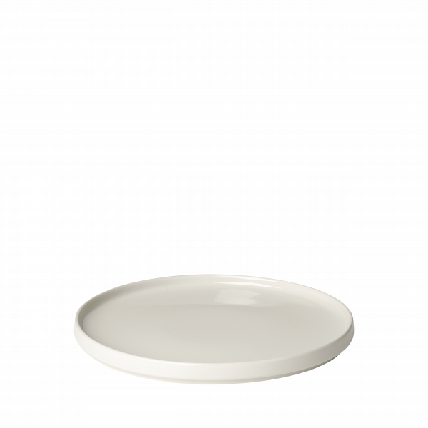 Elegante weiße Keramikplatte mit einer glatten, flachen Oberfläche, die sich zum Servieren eignet.