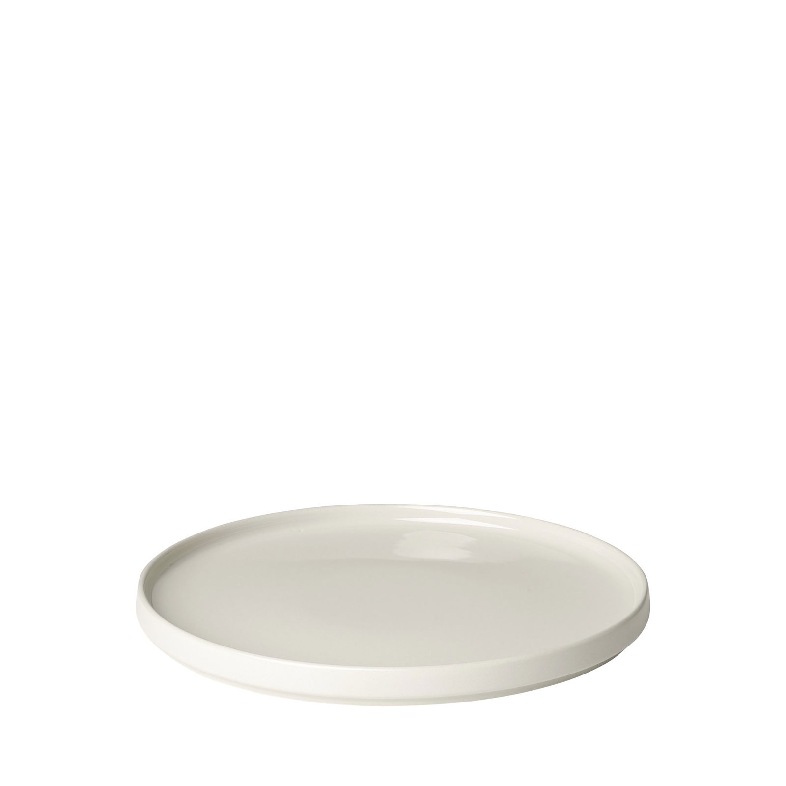 Elegante weiße Keramikplatte mit einer glatten, flachen Oberfläche, die sich zum Servieren eignet.