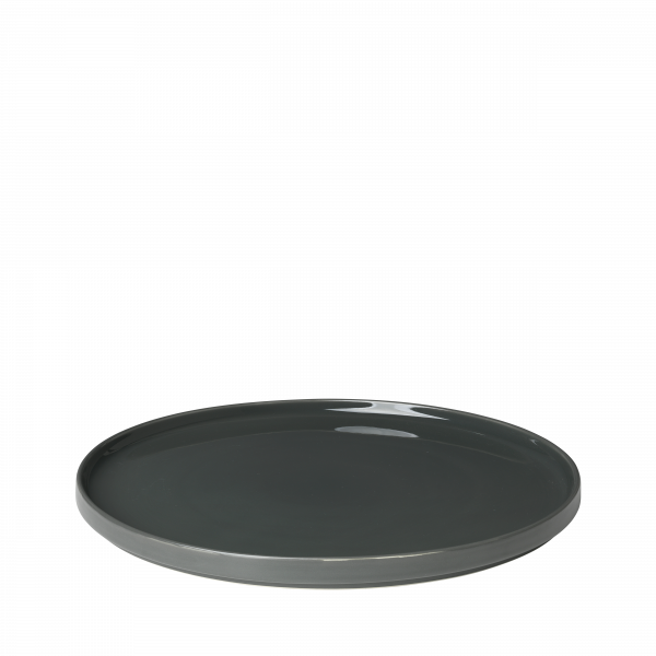 Moderne graue Keramikplatte mit glatter Oberfläche und minimalistischem Design.