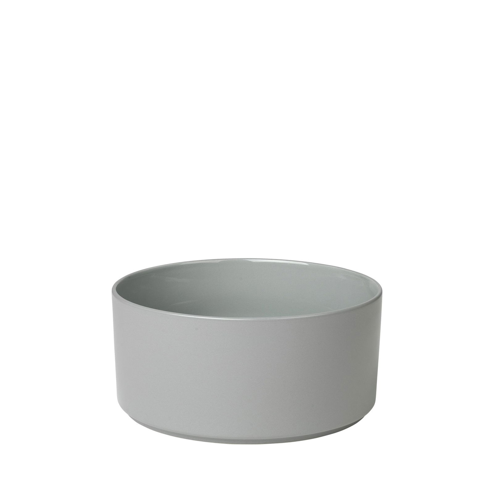 Minimalistische graue Keramikschüssel mit einer glatten Oberfläche, perfekt für moderne Dekoration.