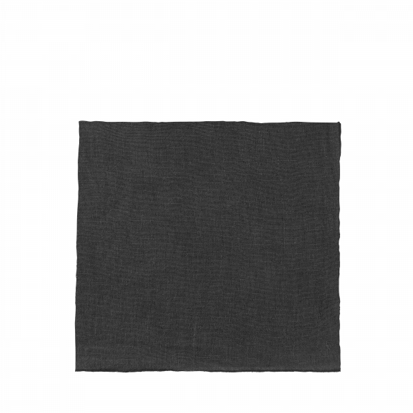 Black linen fabric square for stylish home decor or artisan crafting projects.