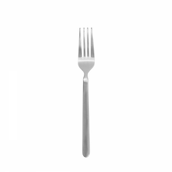 Shiny stainless steel fork on a black background for culinary and dining concepts.