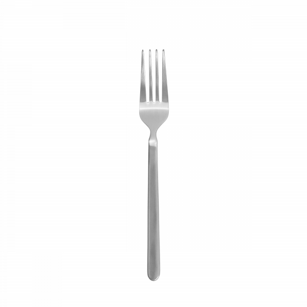 Glänzende Edelstahlgabel auf schwarzem Hintergrund für kulinarische und gastronomische Konzepte.