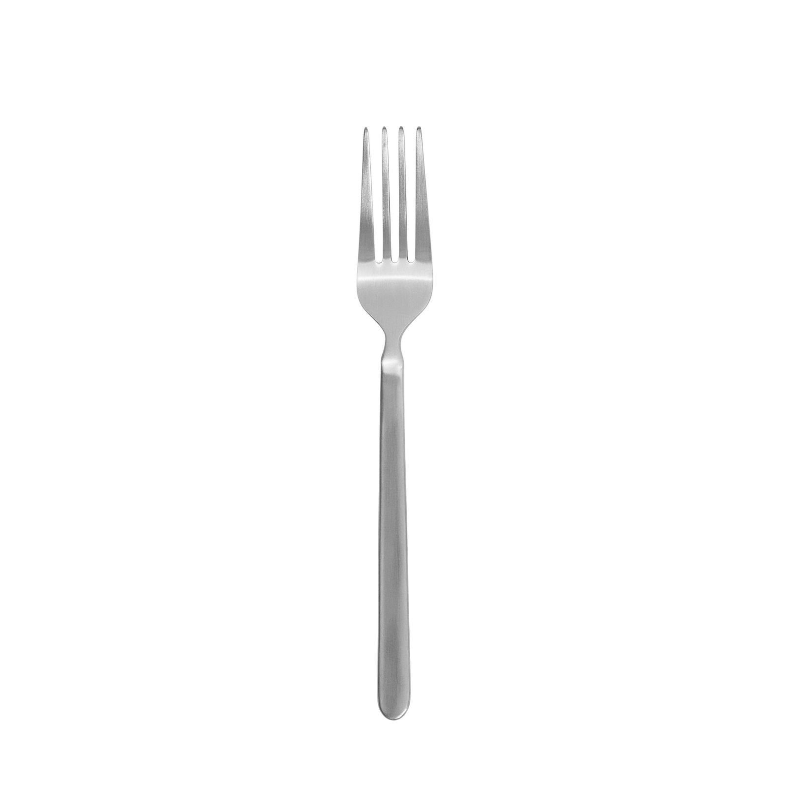 Glänzende Edelstahlgabel auf schwarzem Hintergrund für kulinarische und gastronomische Konzepte.